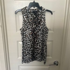 White House Black Market Silk Leopard Print Tank Top - Size Small